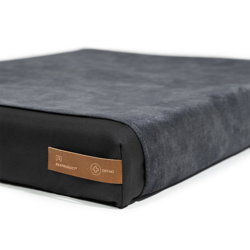 Orthopedic Polyester Pet Bed, 8cm H x 90cm W x 110cm D, Graphite