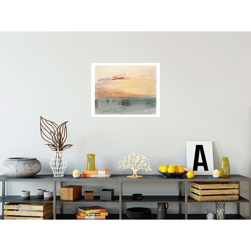 «Venise: vue à travers la lagune au coucher du soleil» par Joseph Mallord William Turner - Impression Giclée