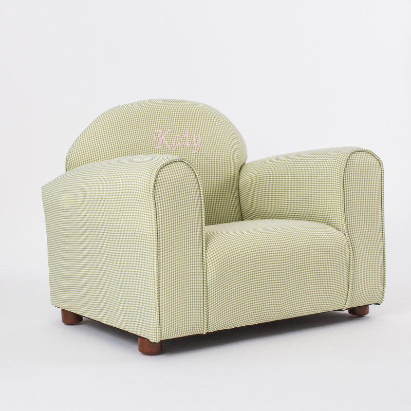 Fauteuil club personnalisé Keet, Gingham, Vert, Oui, Vert