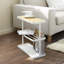 Tower Yamazaki Home Side Table With Storage Tier Shelves Narrow, Narrow Wooden And Metal End Table-1121121687
