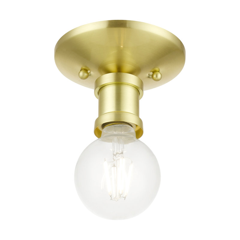 Plafonnier semi-encastré 1 lumière 5 po Grogan, Laiton satiné