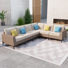 Canapé modulaire d'extérieur en aluminium pour 6 personnes avec coussins Amberson