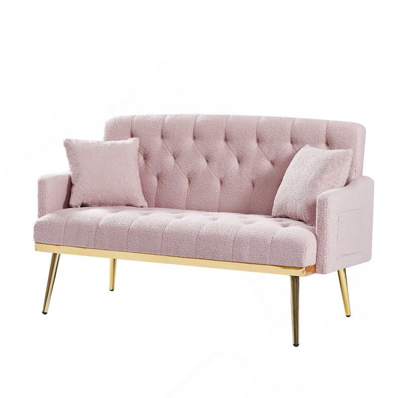 Canapé ROSE TEDDY FABRIC 2 SEATER, Tissu rose