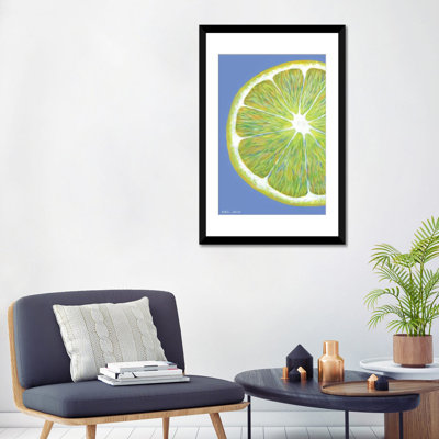 «Lemon Slice on Blue», impression sur toile