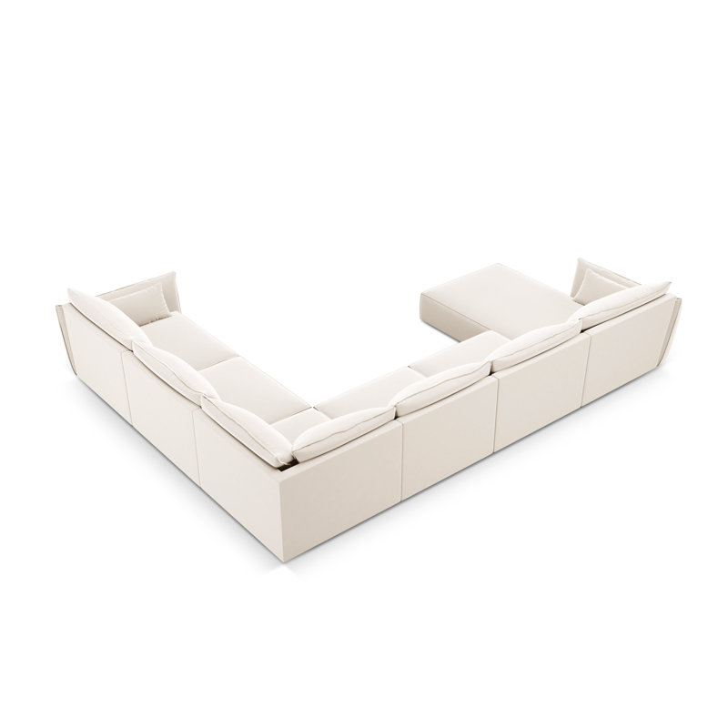 Lillie-Louise 8 Seater Large Corner Sofa , Light Beige, left