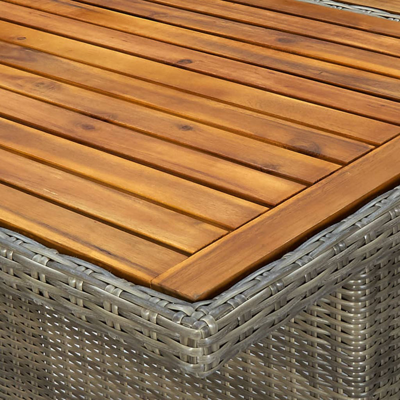 Ensemble de table et chaises de patio, Brun / brun clair, 8