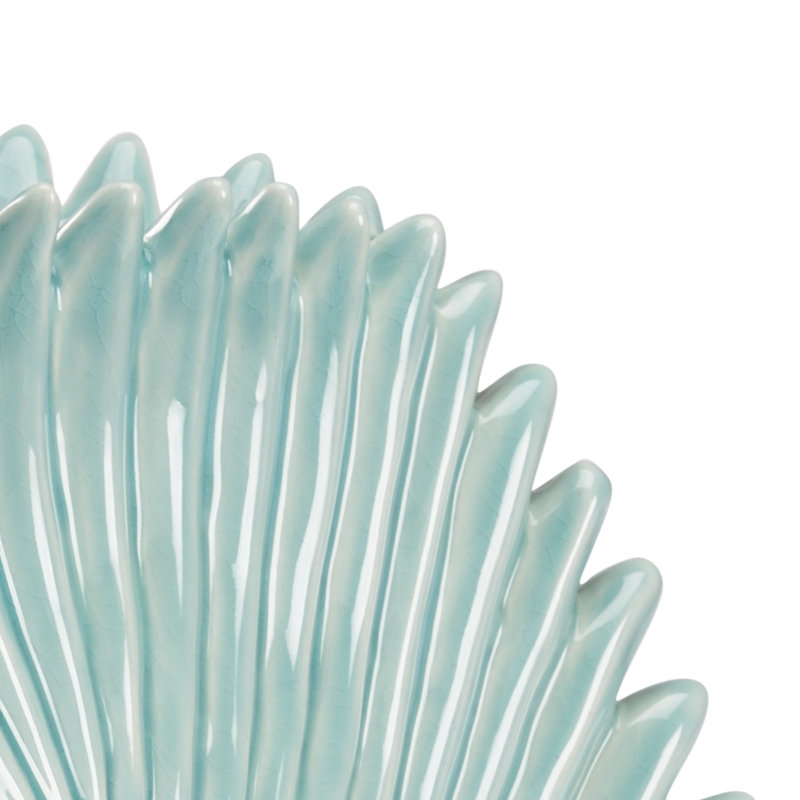 Palm Ceramic Table Vase, Seafoam