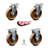 5 Inch High Temp Phenolic Wheel Swivel Top Plate Caster Set with 2 Rigid SCC
