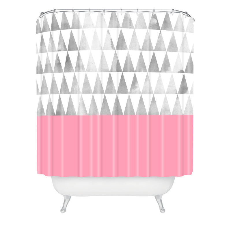 Rideau de douche simple en polyester triangles georgiana paraschiv