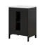 Meuble-lavabo de salle de bain 24 po avec lavabo en céramique, 1 porte en verre, 2 tiroirs à fermeture douce et tablette réglable-114292029