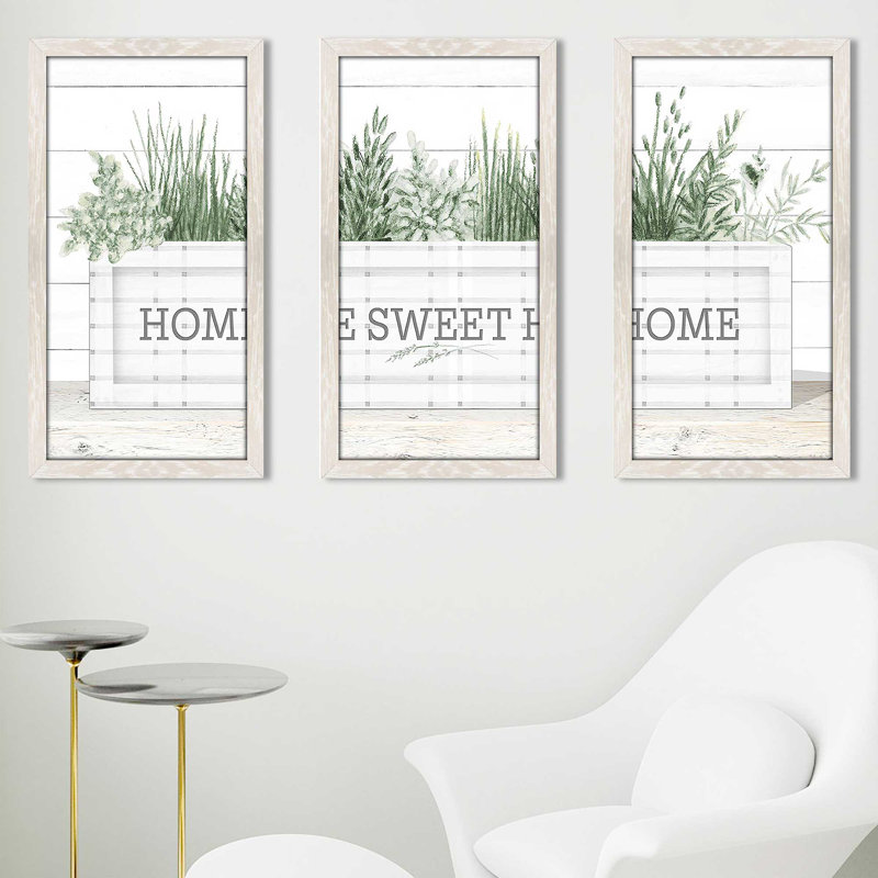 "Home Sweet Home", reproduction sur acrylique 3 pièces, H 25,5 po x l 40,5 po x P 1 po