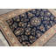Tapis botanique Sarouk bleu marine en laine noué à la main 4 x 6 pi 3 po