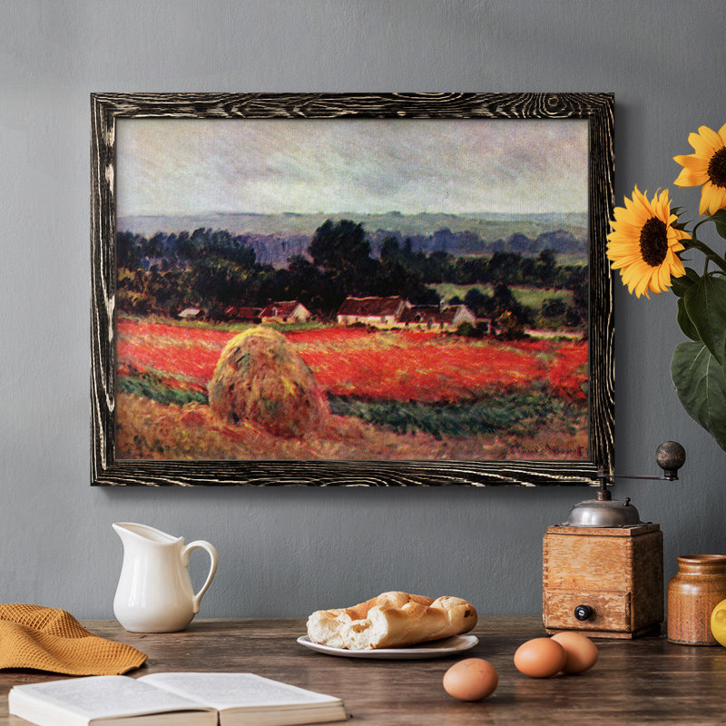 Le coquelicot Blumefeld (la grange), peinture sur toile encadrée, Noir, H 26 po x l 38 po x P 1,5 po