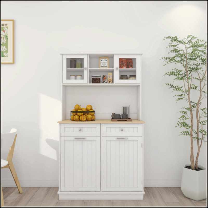 Grande armoire de rangement de 67,7 po avec 3 tablettes réglables, 2 tiroirs et 1 armoire basculante pour la cuisine, la salle à manger et le salon