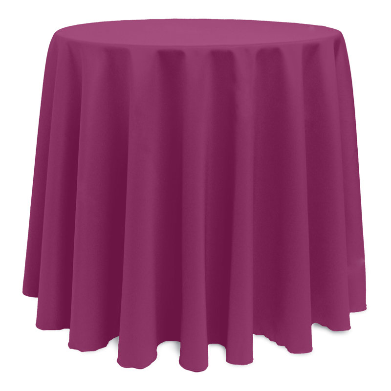 Solid Color Round Tablecloth, Raspberry, 108" x 108"