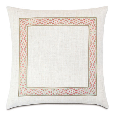 Housse et insert de coussin décoratif à bordure en onglet Rena
