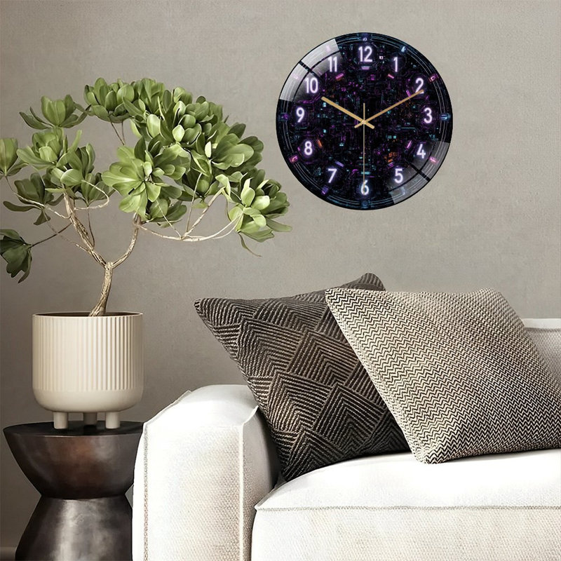 Horloge murale Cyberpunk Neon