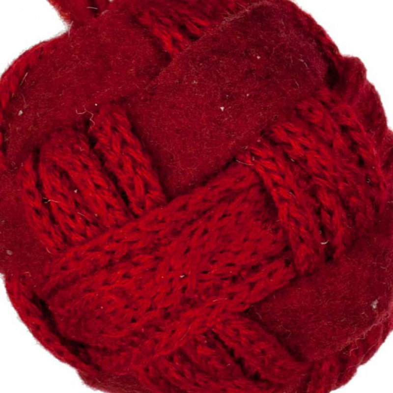 10cm Fabric Bauble, Red