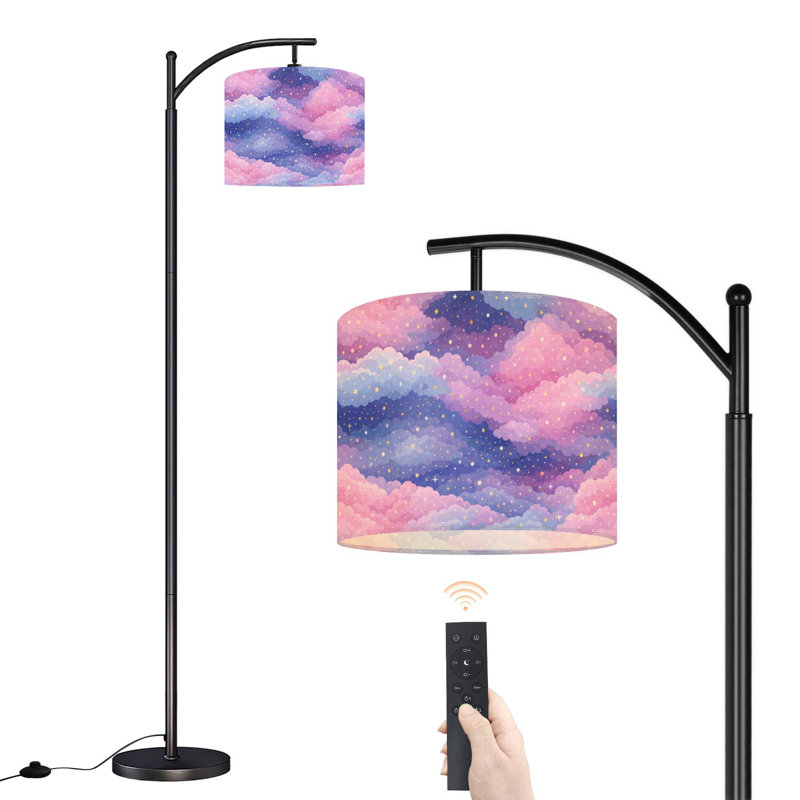 Lampe sur pied à arc avec abat-jour ajustable Lampe sur pied Galaxy Clouds Stars Dreamy Cosmic Sky