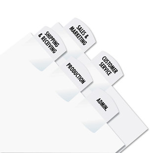 Redi-Tag® Printable Laser Index Tabs Plastic File Tab Labels