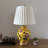 Yellow Ceramic Table Lamp Butterfly Flowers LED Blub Included 12"W*12"D*22"H
