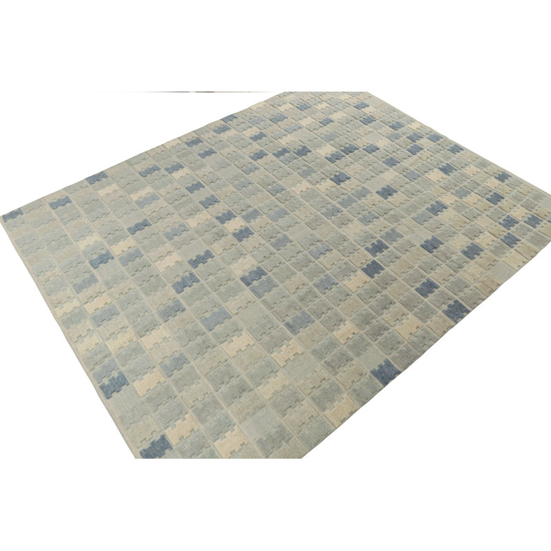 Scandinavian Wool Geometric Area Rug, Rectangle 5' x 7'