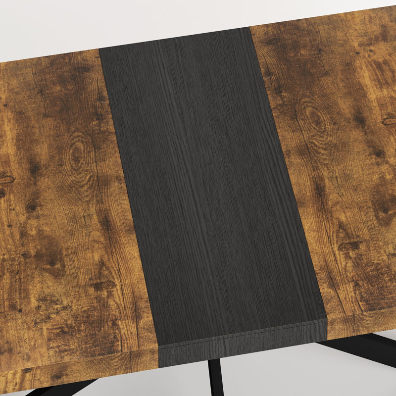 Table rectangulaire rétro Birdsall, Brun-noir