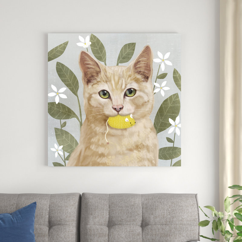 «Pet Life II» par Victoria Borges - peinture sur toile tendue, H 36 po x l 36 po