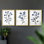 Étude florale CLxxvi -Set de 3 estampes numériques giclées -Prêt à accrocher