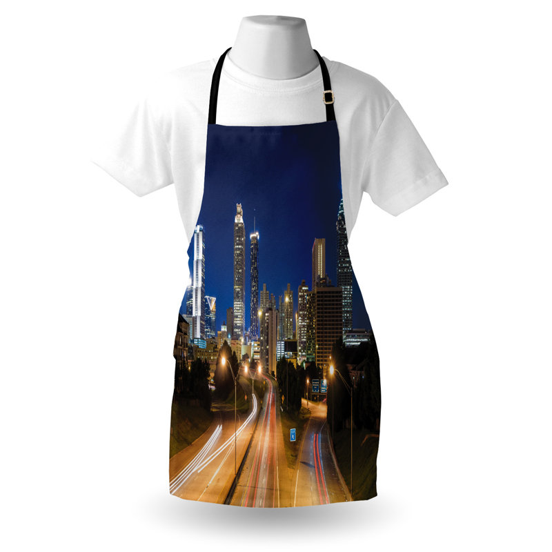 Multicolore East Urban Home Urban tablier unisexe, Atlanta Skyline Twilight, taille adulte