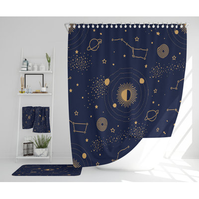 Neshaun Polyester Shower Curtain Set