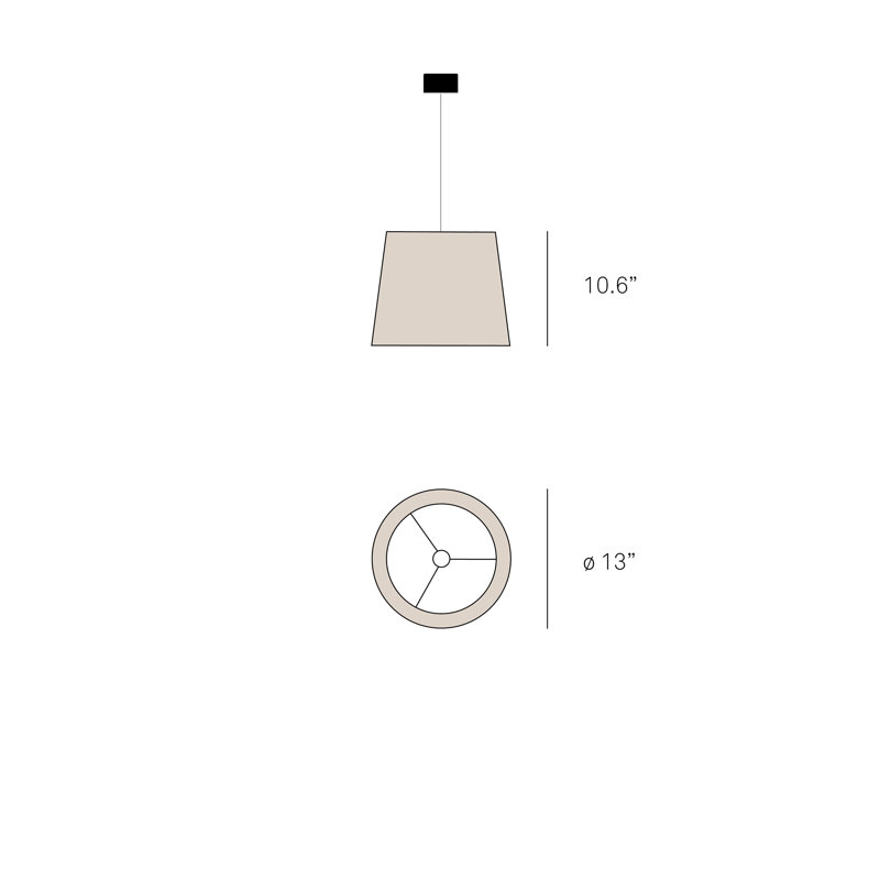 Zeta Grande Pendant, 13" Dia., Natural White
