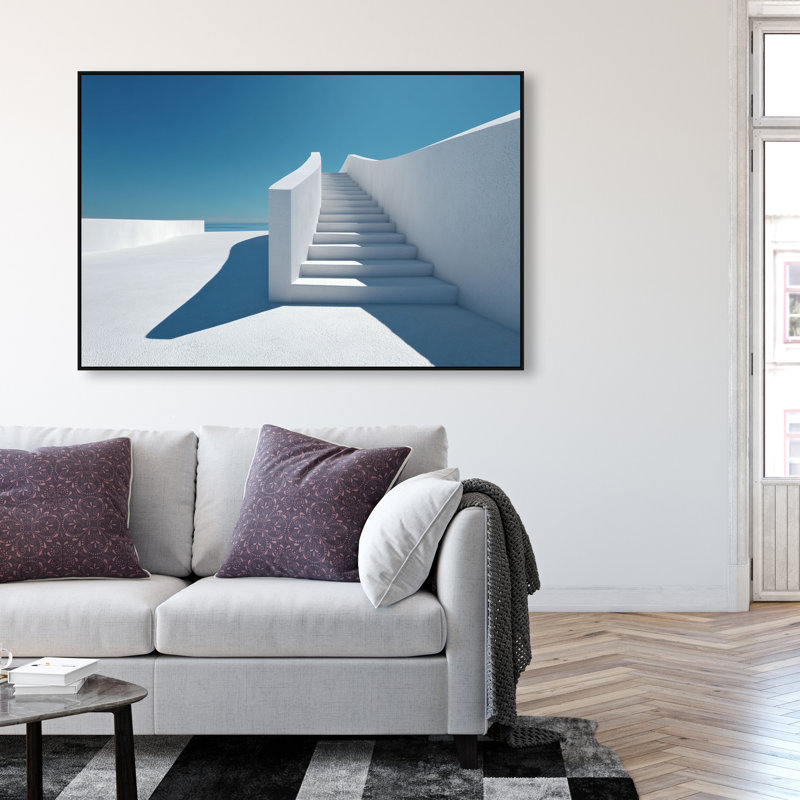 Concrete Skyline Print by Oliver Gal, 11"H x 16"W, Black Floater Frame