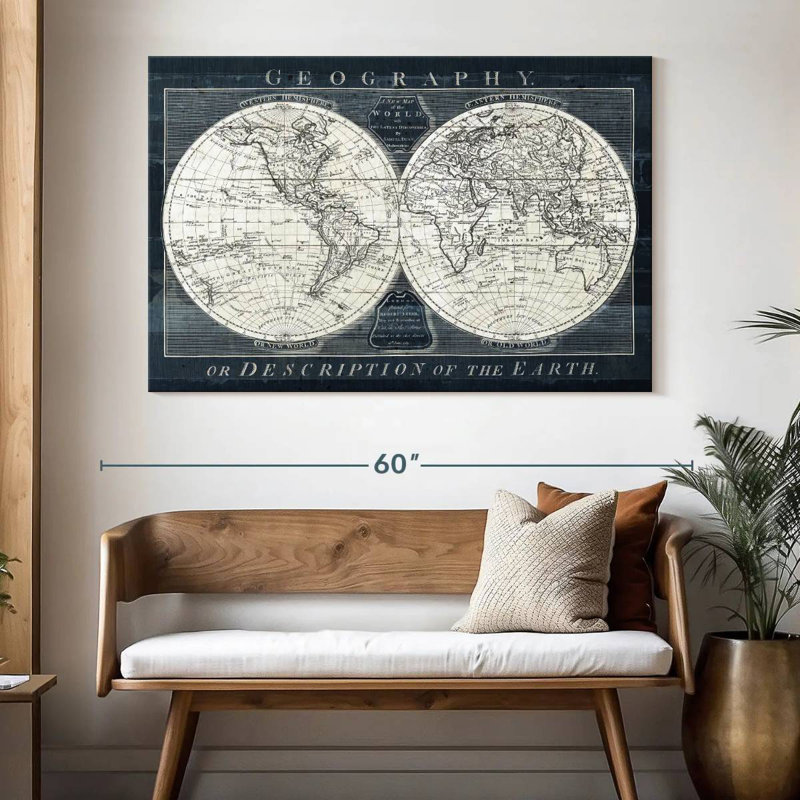 Globe terrestre du vieux monde Aliaz I, H 34 po x l 51 po