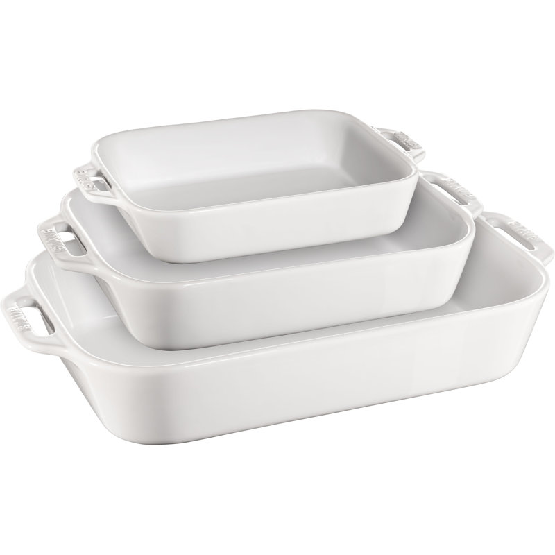 Ceramique Ovenware Set 3 Piece, White