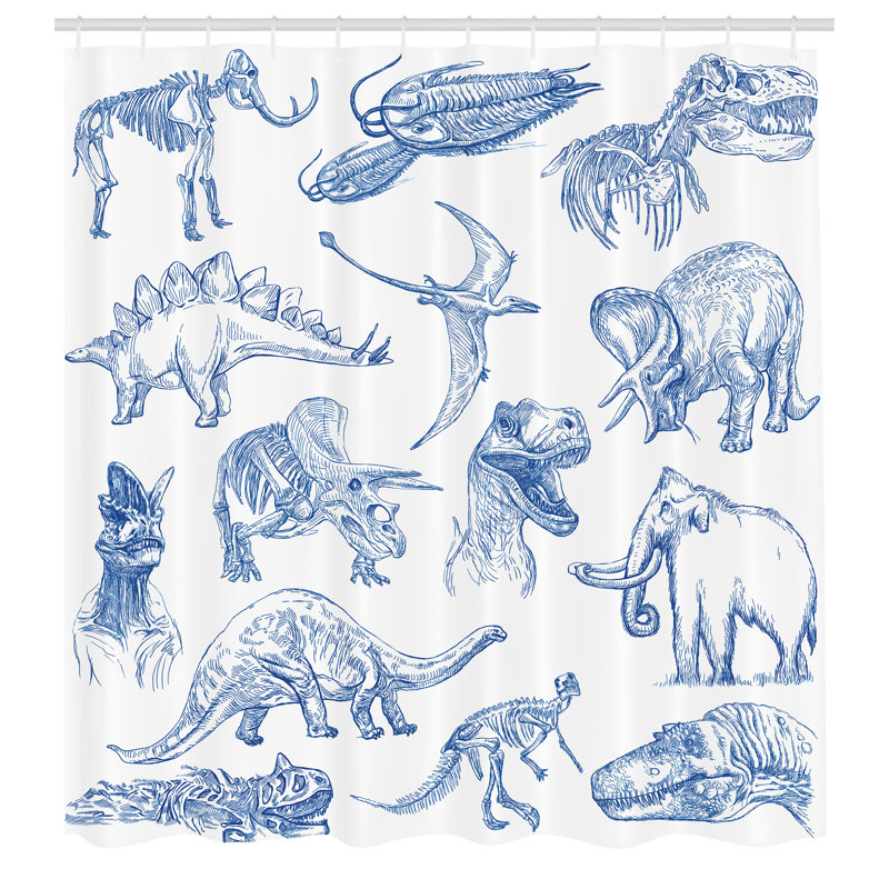 Shower Curtain with Hooks Included, Persian Blue, 75" H x 69" W