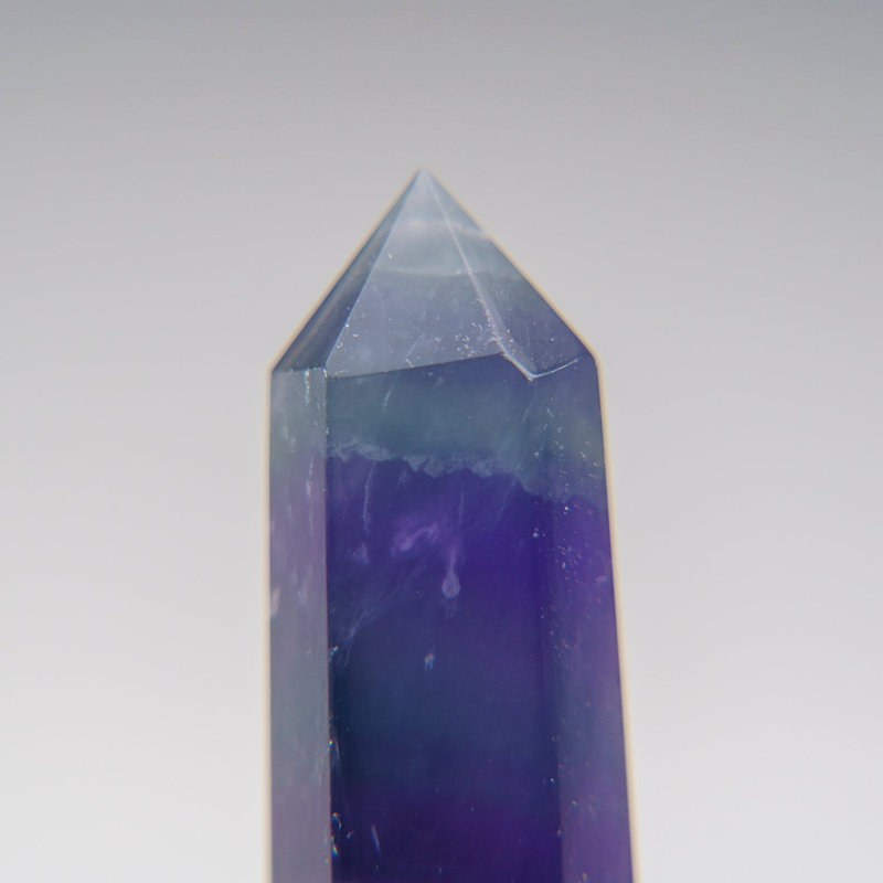 Genuine Polished Purple/Dark Gray Fluorite Point from China (96 Grams)