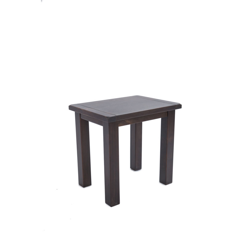 Table gigogne en bois massif 2 pièces, Brun foncé, Marron foncé