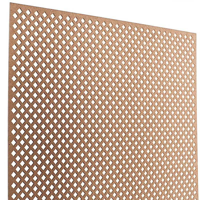 72 In. X 24 In. X 1/8 In. Unfinished Diamond Decorative Perforated Paintable MDF Screening Panel Insert