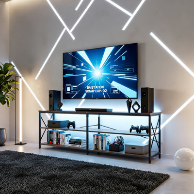 3 Tier Metal Frame Tv Stands With Led Lighting