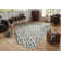 Malta flat-weave rug in green/cream