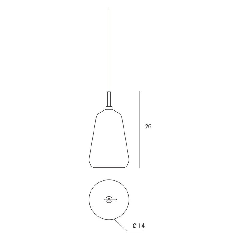 Colusa 1 - Light Gold Teardrop Pendant, Clear Borosilicate