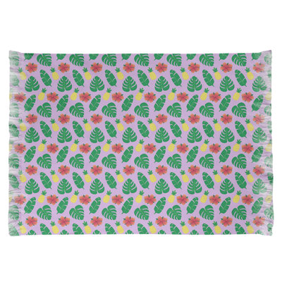 Mauve tropical/Tapis décoratif vert