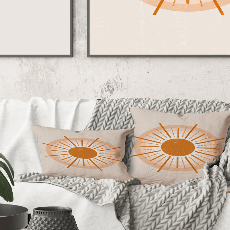 Housse et insert de coussin Minimal Radiant Sun II, 18" x 18"