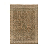 Kenli Wool Oriental Area Rug in Green