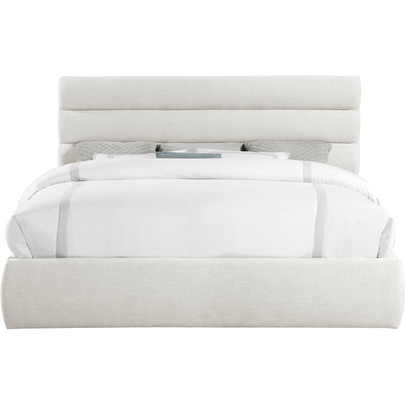 Lit Taavi, Très grand, Cream Linen Textured Fabric