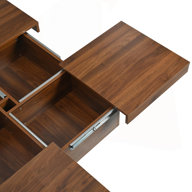 Rectangular Coffee Table with Manufactured Table Top, Walnut