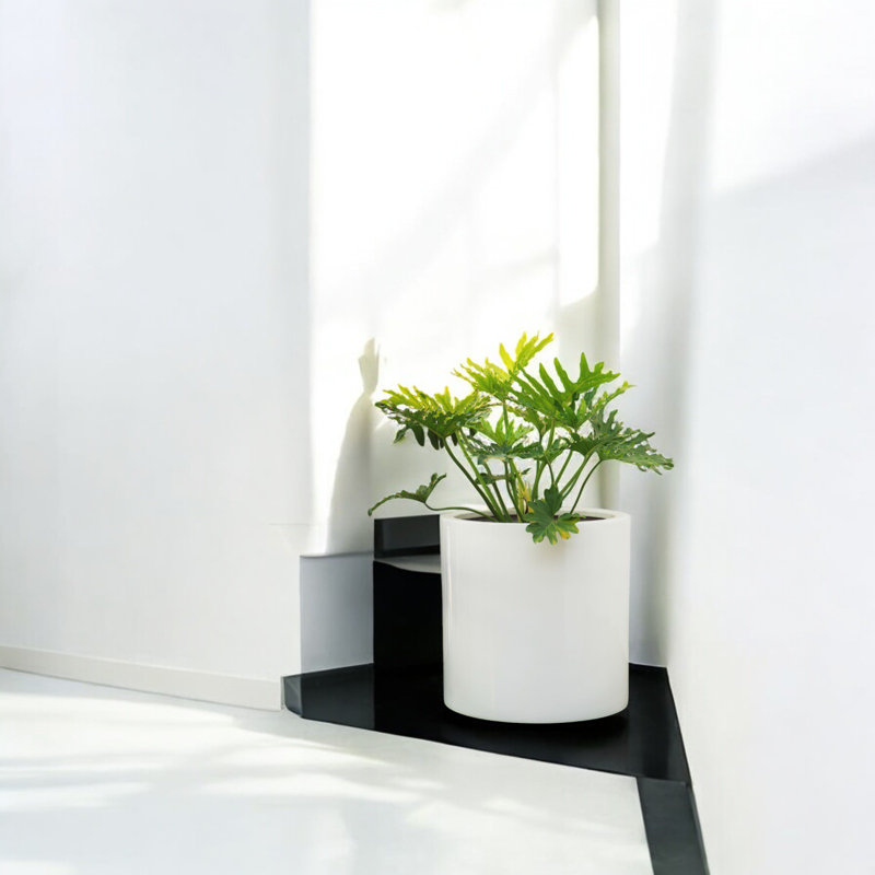 Pot de fleurs en fiberstone, Cuivre, H 12 po x l 12 po x P 12 po