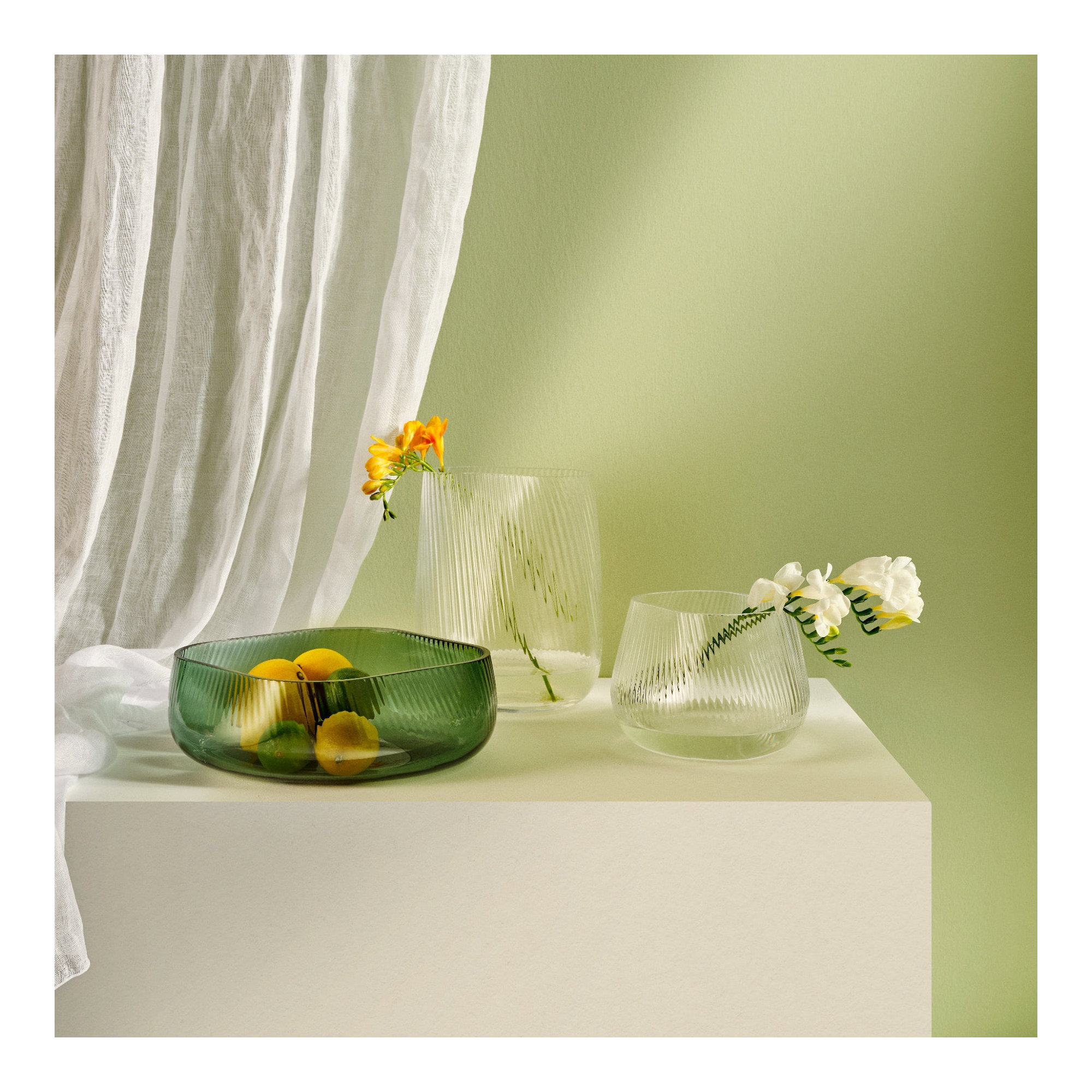 Opti Handmade Lead Free Crystal Table Vase, Clear, overall height- 5.43"