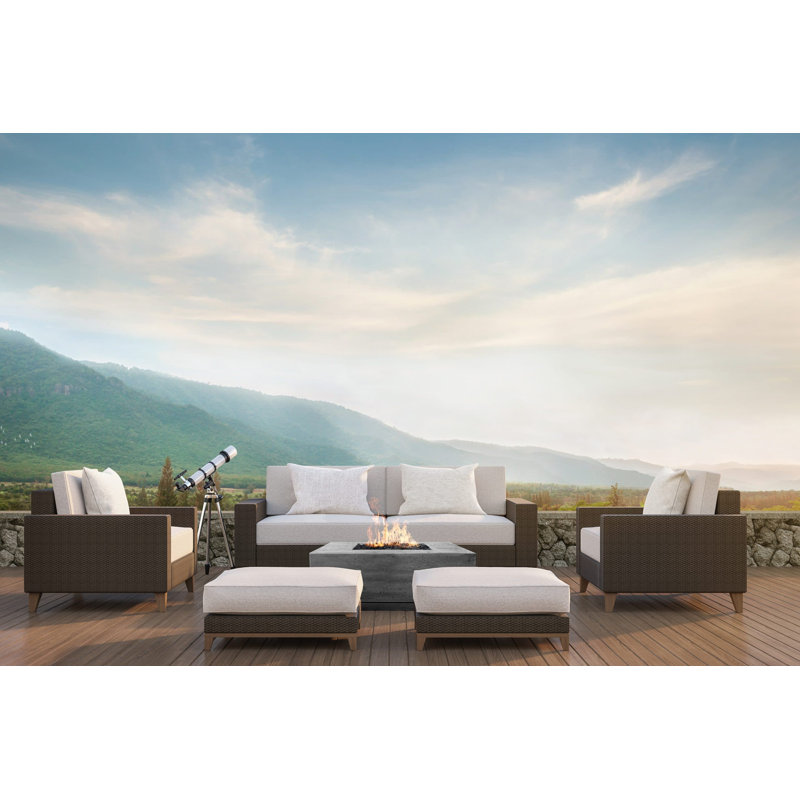 16" H x 36" W Concrete Natural Gas/Propane Outdoor Fire Pit Table